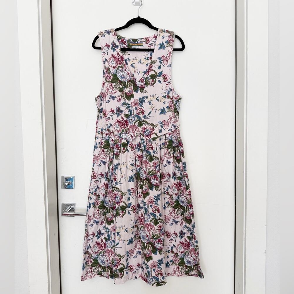 Vintage Bryn Connelly Pink Floral Cottagecore Dress